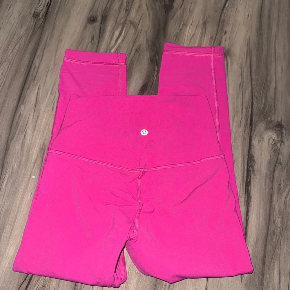 lululemon athletica pink cropped leggings